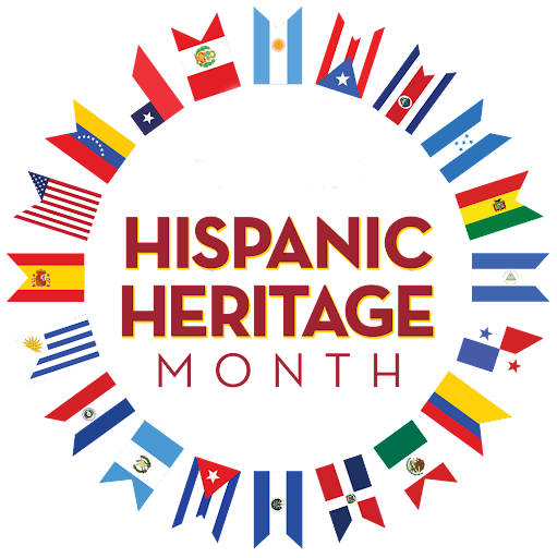 the words hispanic heritage month surrounded by a circle of flags of countries where spanish speaking people live