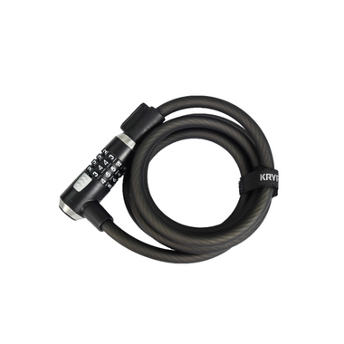Wrapped Bike lock with silver rotating number locks.
