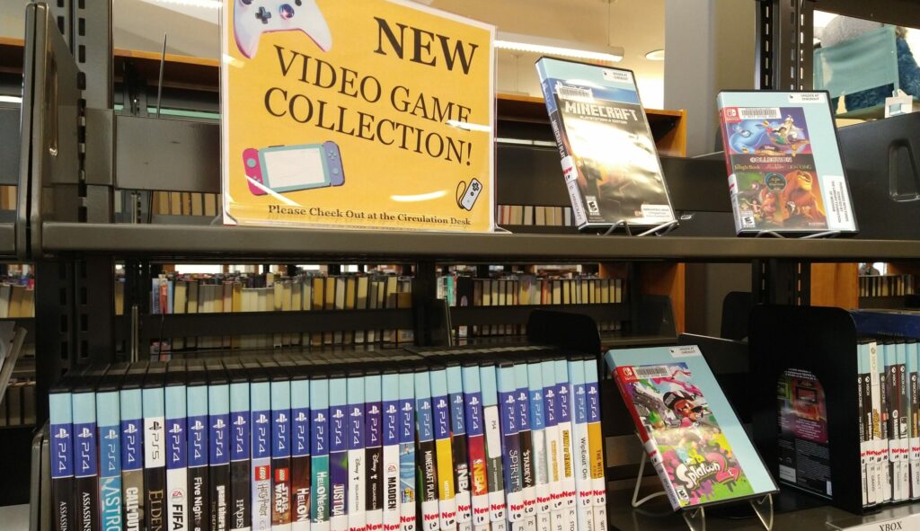 Video games on shelf